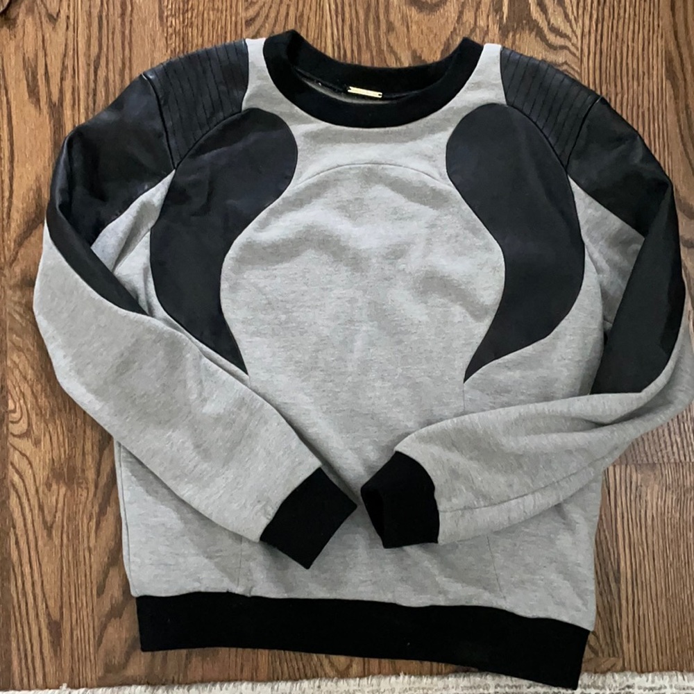 Rebecca Minkoff mixed materials sweatshirt.